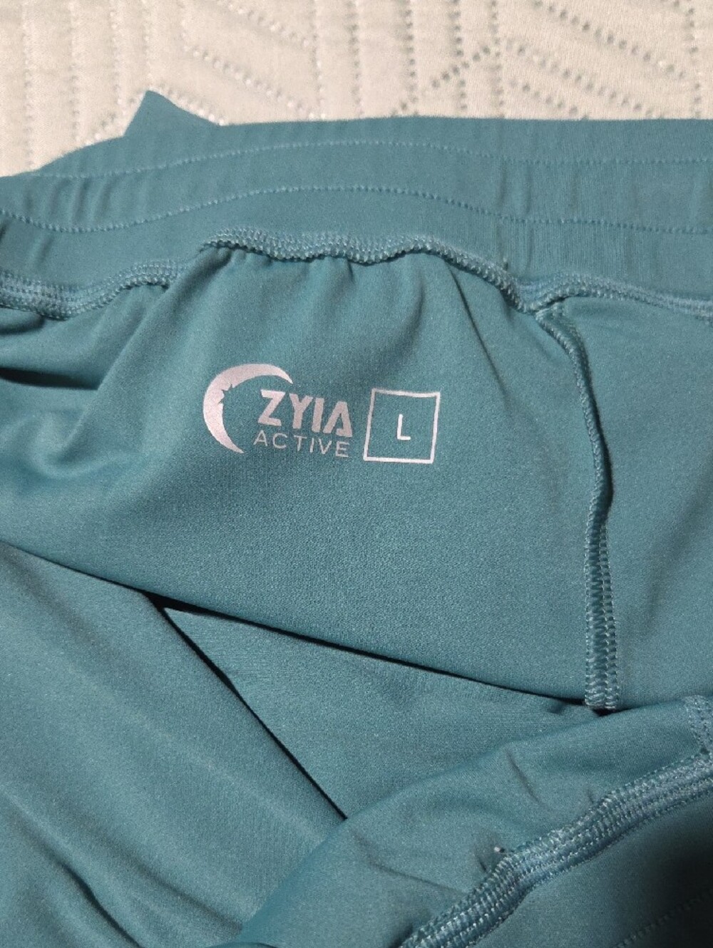 ZYIA Womens Teal Drawstring Joggers with Zipper Ankle - Picture 8 of 8